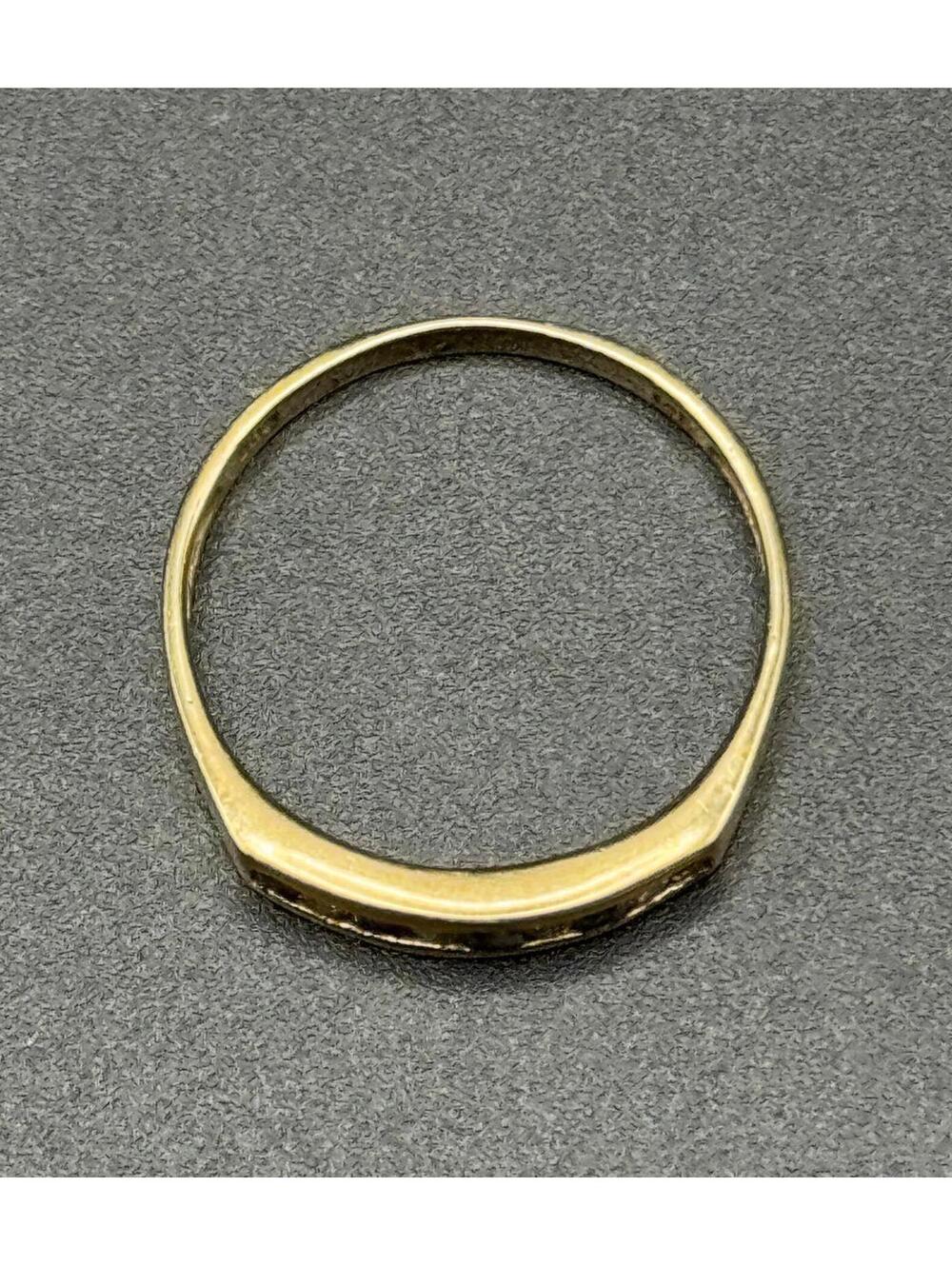 14K Yellow Gold Sapphire & Diamond Channel Set Band Ring Size 6.5 - Picture 4 of 8